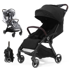 Sekey BW732 Reise-Kinderwagen – Ultraleicht & Einhand-klappbar | 3-fach verstellbare Rückenlehne, 4-Rad-Federung, Regenschutz, 5-Punkt-Gurt, Handgepäckgeeignet