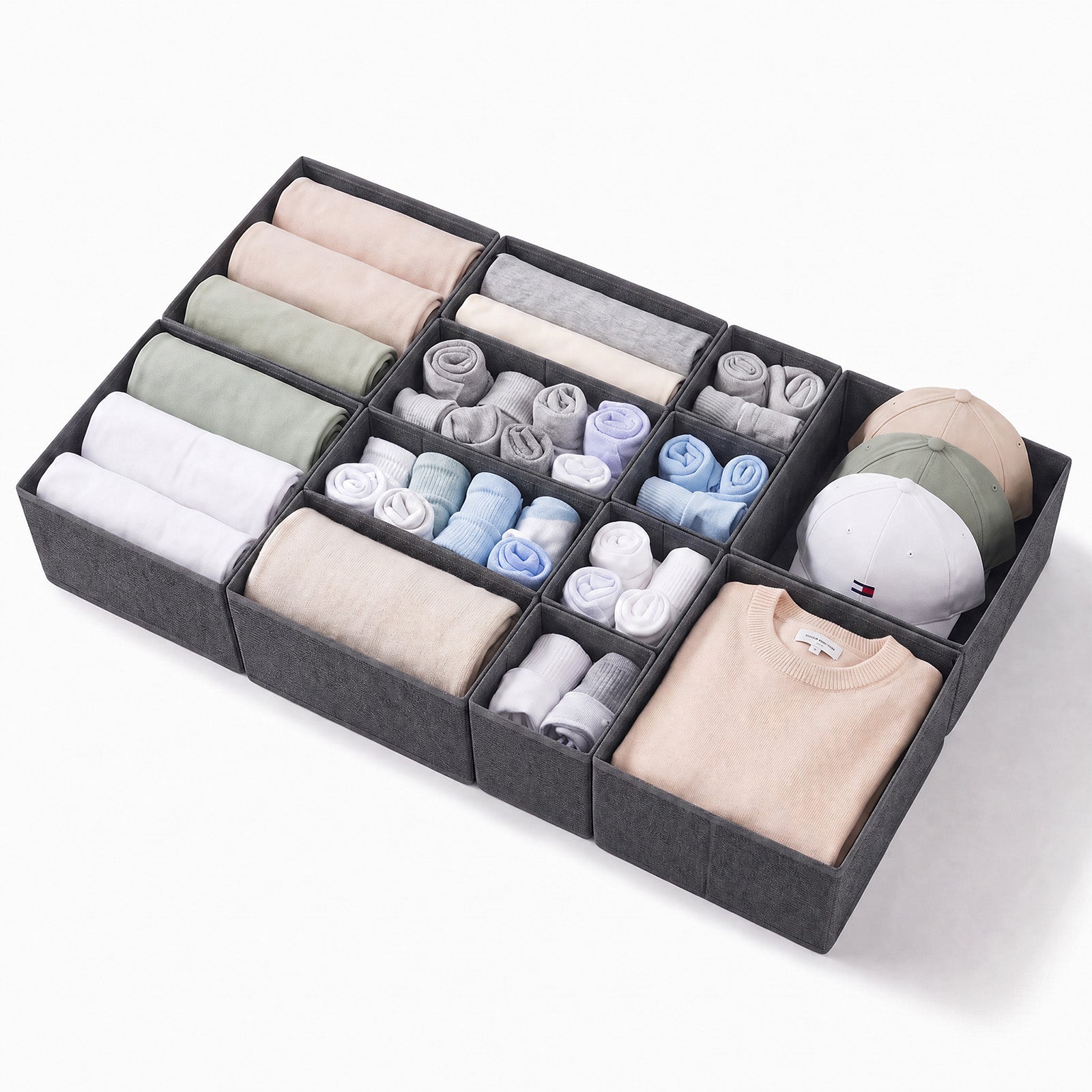 Sekey Schubladen-Organizer 12er Set – Faltbare Kleiderschrank Organize – sekeymall