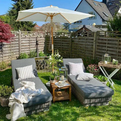 Sekey 200 x 150 cm Holz Sonnenschirm Rechteckig, Sonnenschutz UV50+ Sekey