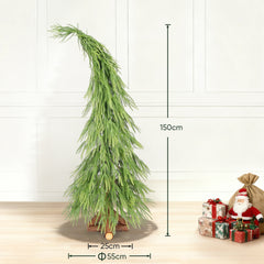 Salcar Artificial Christmas Tree with Wooden Stand – 100% PE, soft green &amp; lifelike – 120 cm / 150 cm, easy to care for &amp; stable