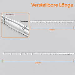 Sekey Gardinenstange Ausziehbar Gardinenschiene 1-läufig Alu-Vorhangschiene teleskopisch