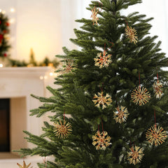 Salcar 24-piece straw star set – Handmade Christmas tree decorations made from natural straw for sustainable and festive Christmas decoration