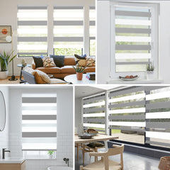 Sekey Doppelrollo Klemmfix ohne Bohren – Zweifarbiges Zebra-Rollo, Extra breite Stoffbahnen, Flexibler Sicht- & Sonnenschutz für Wohnzimmer, Schlafzimmer & Büro