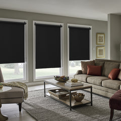 Sekey Verdunkelungsrollo ohne Bohren in Schwarz – Seitenzugrollo mit 100 % Lichtschutz, Klemmfix