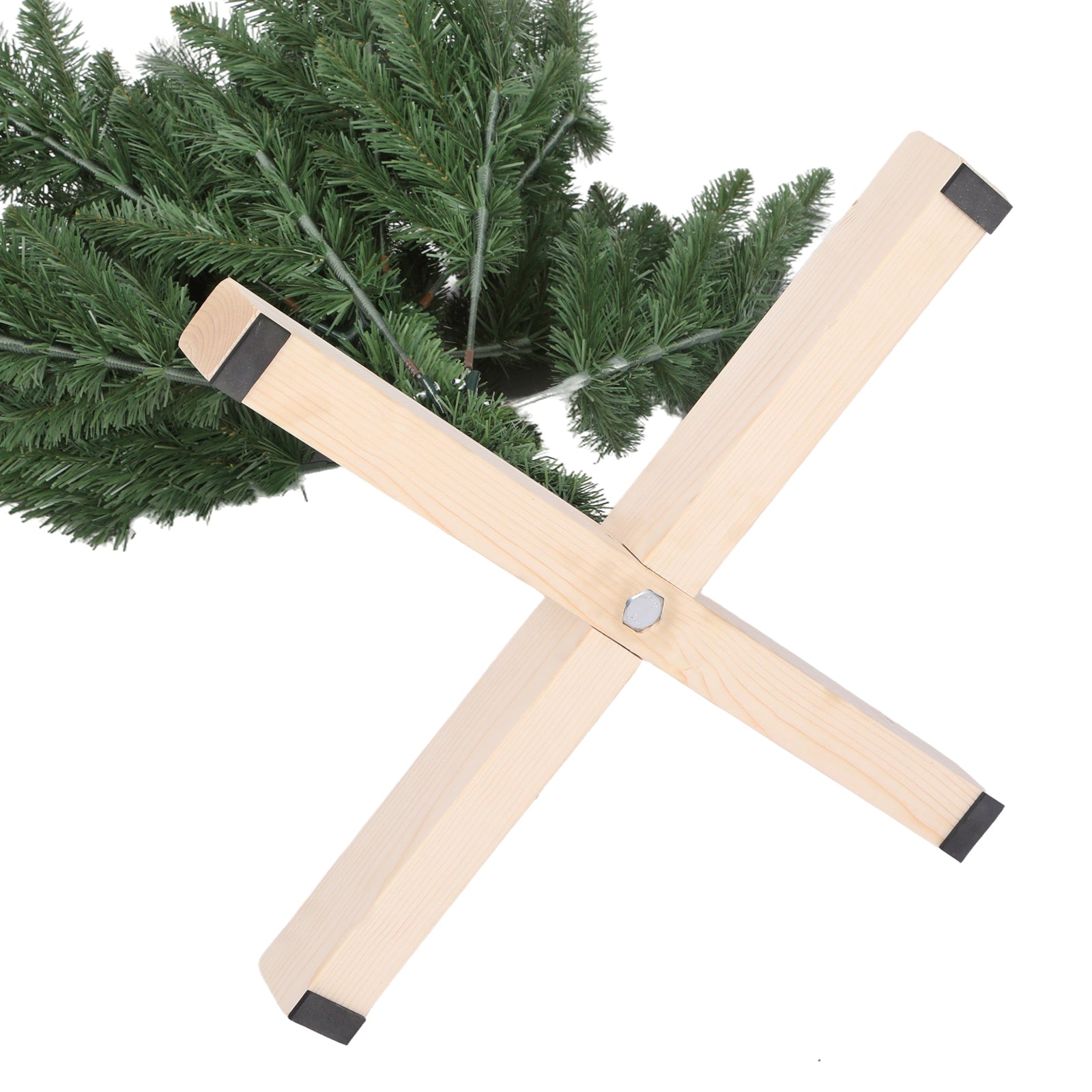 SALCAR Künstlicher Weihnachtsbaum 180 cm / 210 cm – Realistischer PVC Tannenbaum mit Holzständer für Innen & Außen