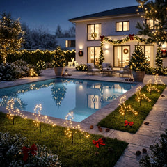 Salcar LED Rentier Garten Deko 30 cm – 3er Set Weihnachtsleuchten mit 8 Lichtmodi