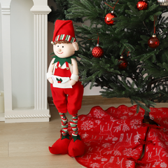 Salcar Weihnachtsfigur Junge – Verstellbare Standfigur 48–70 cm mit Teleskopbeinen, Weihnachtsdeko für Kamin, Tisch & Fensterbank