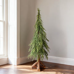 Salcar artificial Christmas tree with real wooden trunk – 100% PE, soft green – 90 cm / 120 cm, lifelike &amp; easy to care for