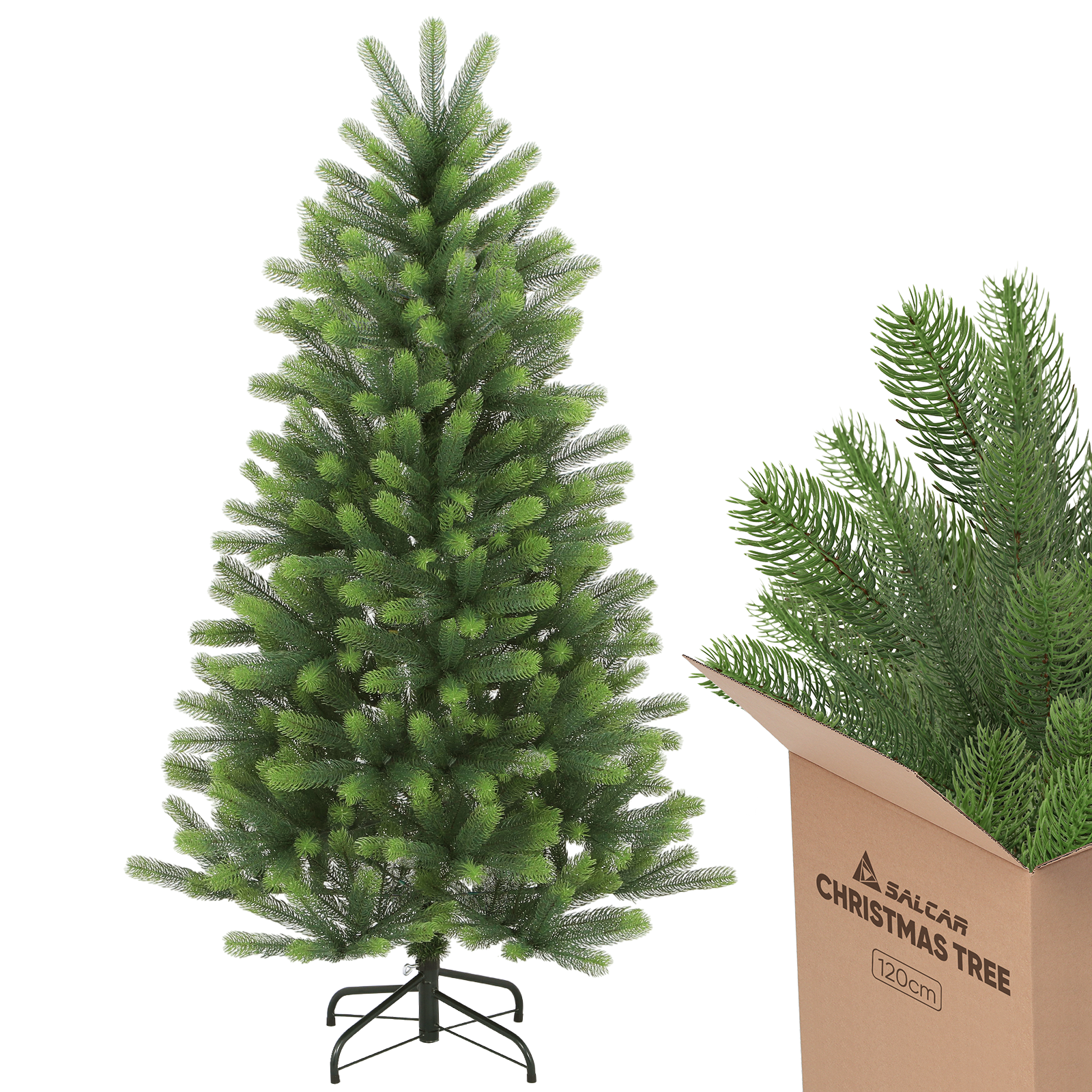 Salcar 180/210/240cm Künstlicher Weihnachtsbaum, Nordmanntanne, mit 762/1080/1576 PE Spitzen