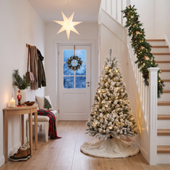 Salcar 180cm Artificial Christmas Tree with Snow and Light, with 250 LEDs and 828 PVC Tips