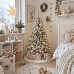 Salcar 180cm Artificial Christmas Tree with Snow and Light, with 250 LEDs and 828 PVC Tips