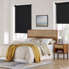 Sekey Verdunkelungsrollo ohne Bohren in Schwarz – Seitenzugrollo mit 100 % Lichtschutz, Klemmfix