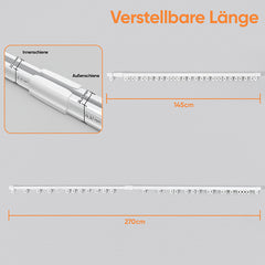 Sekey Gardinenstange Ausziehbar Gardinenschiene 1-läufig Alu-Vorhangschiene teleskopisch