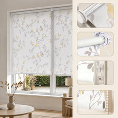 Sekey Verdunklungsrollo mit Muster – Seitenzugrollo Klemmfix ohne Bohren, stufenlos verstellbar, 4 Designs, Sicht- & Sonnenschutz