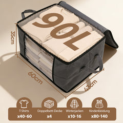 Salcar Unterbett-Aufbewahrungsboxen – 60L & 90L Set für Kleidung, Bettwäsche und saisonale Textilien, Staub- und Feuchtigkeitsschutz