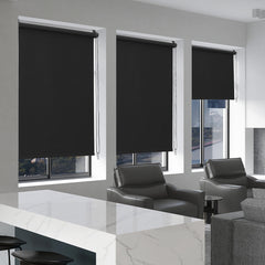 Sekey Verdunkelungsrollo ohne Bohren in Schwarz – Seitenzugrollo mit 100 % Lichtschutz, Klemmfix