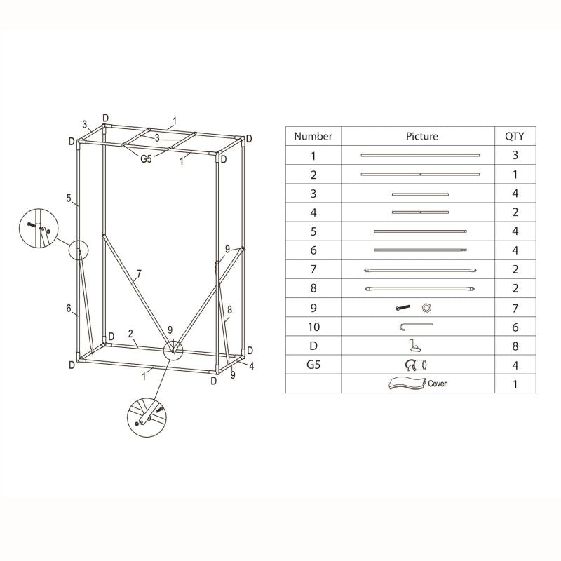 Sekey Tomato Greenhouse 150cm x 50cm x 100cm