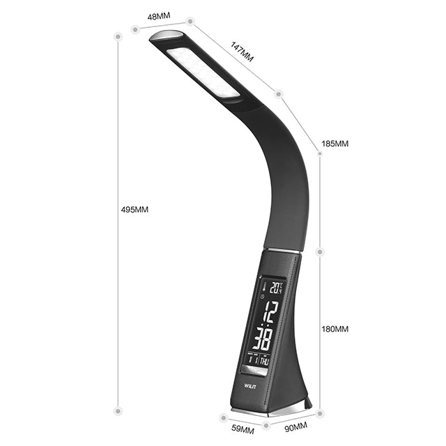 WILIT U2A 5W LED desk lamp, with 3 brightness levels, with alarm clock