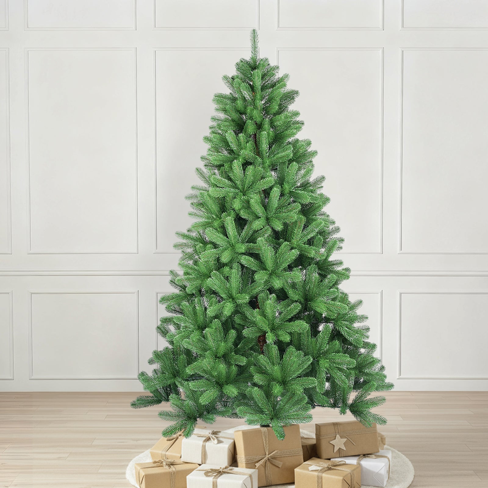 Salcar Künstlicher Weihnachtsbaum aus 100 % PE – Realistische Tannenzweige, dichter Look & stabiler Metallständer – 150 / 180 / 210 cm