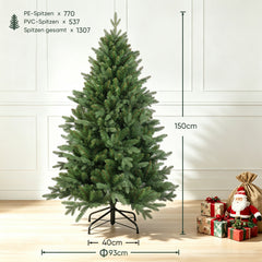 Salcar Künstlicher Weihnachtsbaum Nordmanntanne – PE & PVC, naturgetreuer Christbaum, 150/180/210 cm