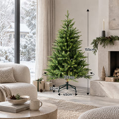 Salcar Künstlicher Weihnachtsbaum Fichte aus PE & PVC mit hellgrünen Zweigspitzen – 120 bis 210 cm