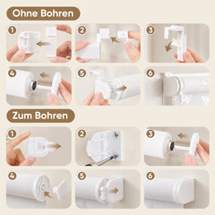 Sekey Rollo Schmetterling Weiß – Seitenzugrollo mit dekorativem Muster, Klemmfix ohne Bohren, lichtdurchlässig, stufenlos verstellbar