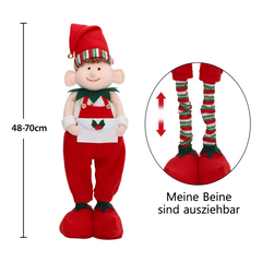 Salcar Weihnachtsfigur Junge – Verstellbare Standfigur 48–70 cm mit Teleskopbeinen, Weihnachtsdeko für Kamin, Tisch & Fensterbank