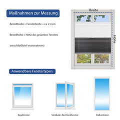 Sekey Plissee Day+Night ohne Bohren, 100% Verdunkelung, einfarbig