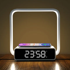 WILIT B18 12W LED bedside lamp, with 3 brightness levels, with 5W wireless charging function, with alarm clock