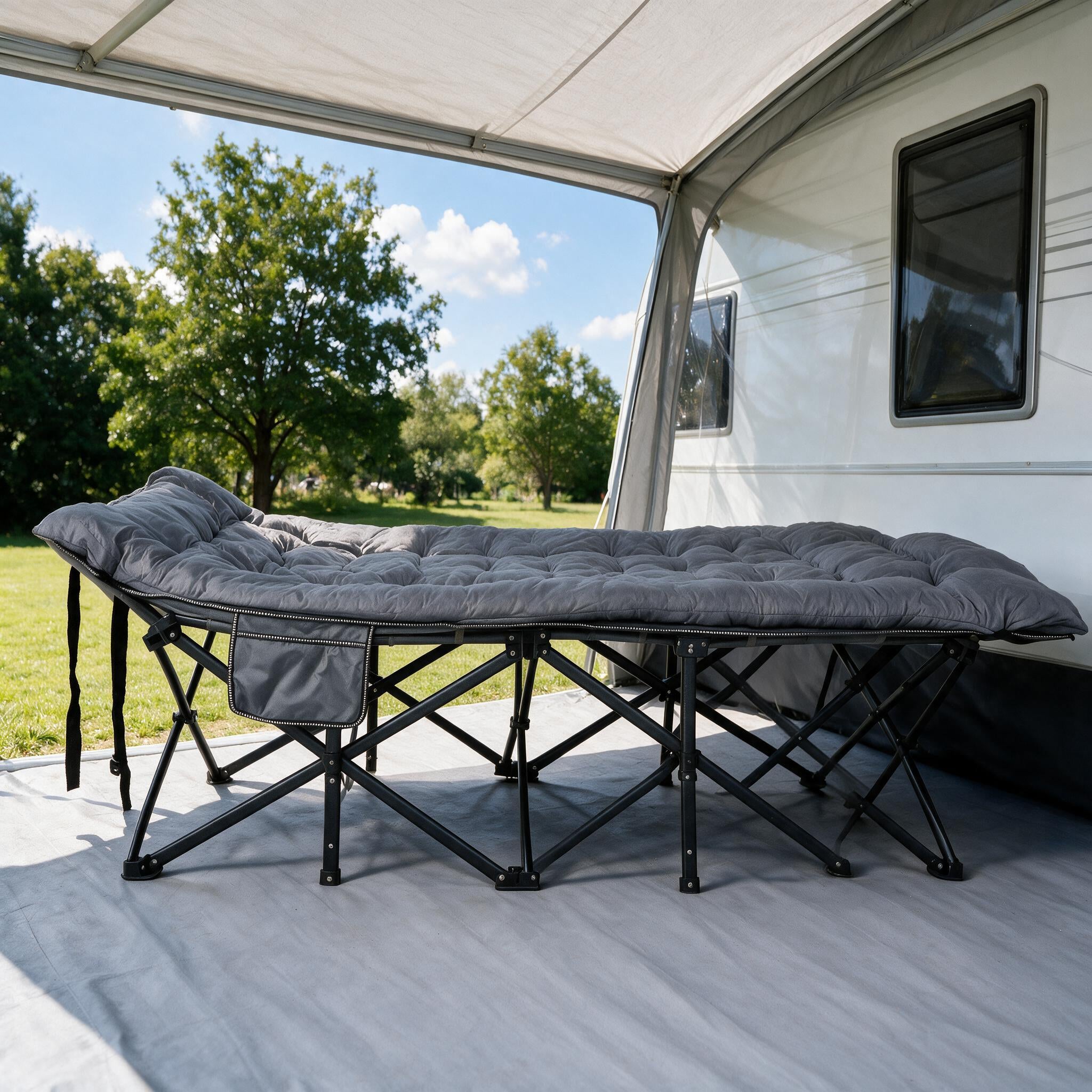Sekey XXL Klappbett 202 × 80 × 45 cm – Extra breites Feldbett mit 7 cm – sekeymall