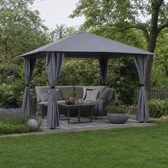 Sekey Garten Pavillon 3x3 m Wasserdicht Stabil Partyzelt, Gartenzelt mit 4 Seitenteile Reißverschluss, 180g/㎡ Polyester