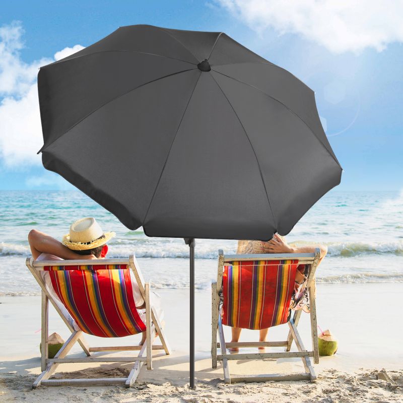 Sekey ∅ 180 cm beach umbrella with protective cover and ground sleeve, sun protection UV50+