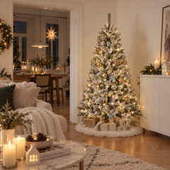 Salcar 180cm Artificial Christmas Tree with Snow and Light, with 250 LEDs and 828 PVC Tips