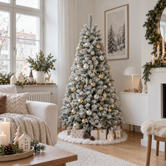 Salcar 180cm Artificial Christmas Tree with Snow and Light, with 250 LEDs and 828 PVC Tips