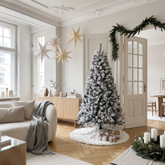 Salcar 180cm Artificial Christmas Tree with Snow and Light, with 250 LEDs and 828 PVC Tips