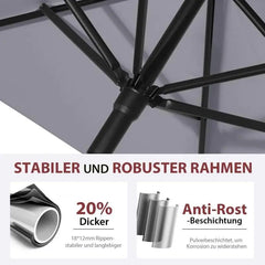 Sekey 200 x 125 cm Balkonschirm Rechteckig mit Balkongeländer, Sonnenschutz UV50+ Sekey