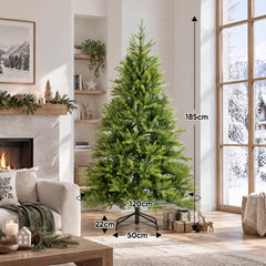 Salcar Künstlicher Weihnachtsbaum Fichte aus PE & PVC mit hellgrünen Zweigspitzen – 120 bis 210 cm