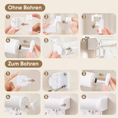 Sekey Verdunklungsrollo mit Muster – Seitenzugrollo Klemmfix ohne Bohren, stufenlos verstellbar, 4 Designs, Sicht- & Sonnenschutz