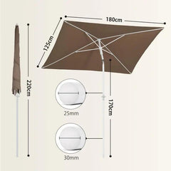 Sekey 180 x 125 cm Balkonschirm Rechteckig mit Schutzhülle, Sonnenschutz UV50+ Sekey