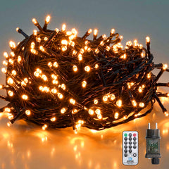 Salcar LED Lichterkette Orange 23 m mit 360 LEDs, Fernbedienung, 8 Lichtmodi, 4-stufig dimmbar, 3 Timer, Memory, IP44, 31V für Innen & Außen