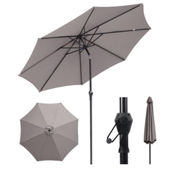 Sekey 300 cm Aluminum Round Garden Parasol, Market Umbrella, Foldable, with Crank