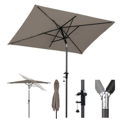 Sekey 200 x 125 cm Balkonschirm Rechteckig mit Balkongeländer, Sonnenschutz UV50+ Sekey