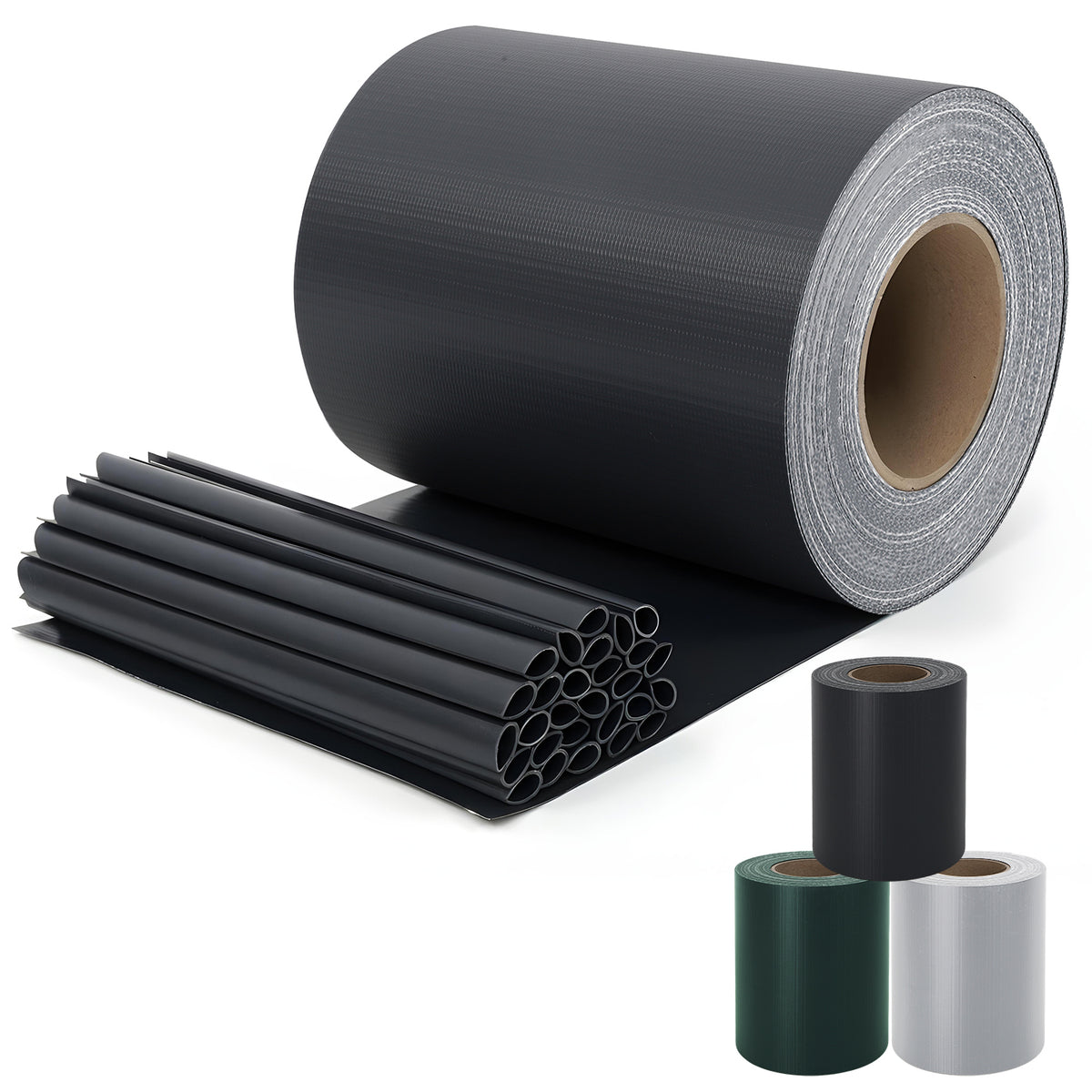 Sekey PVC Sichtschutzstreifen für Doppelstabmattenzaun – Sichtschutzband mit Befestigungsclips, UV-beständig & Wetterfest, Windschutz für Gartenzaun, Anthrazit
