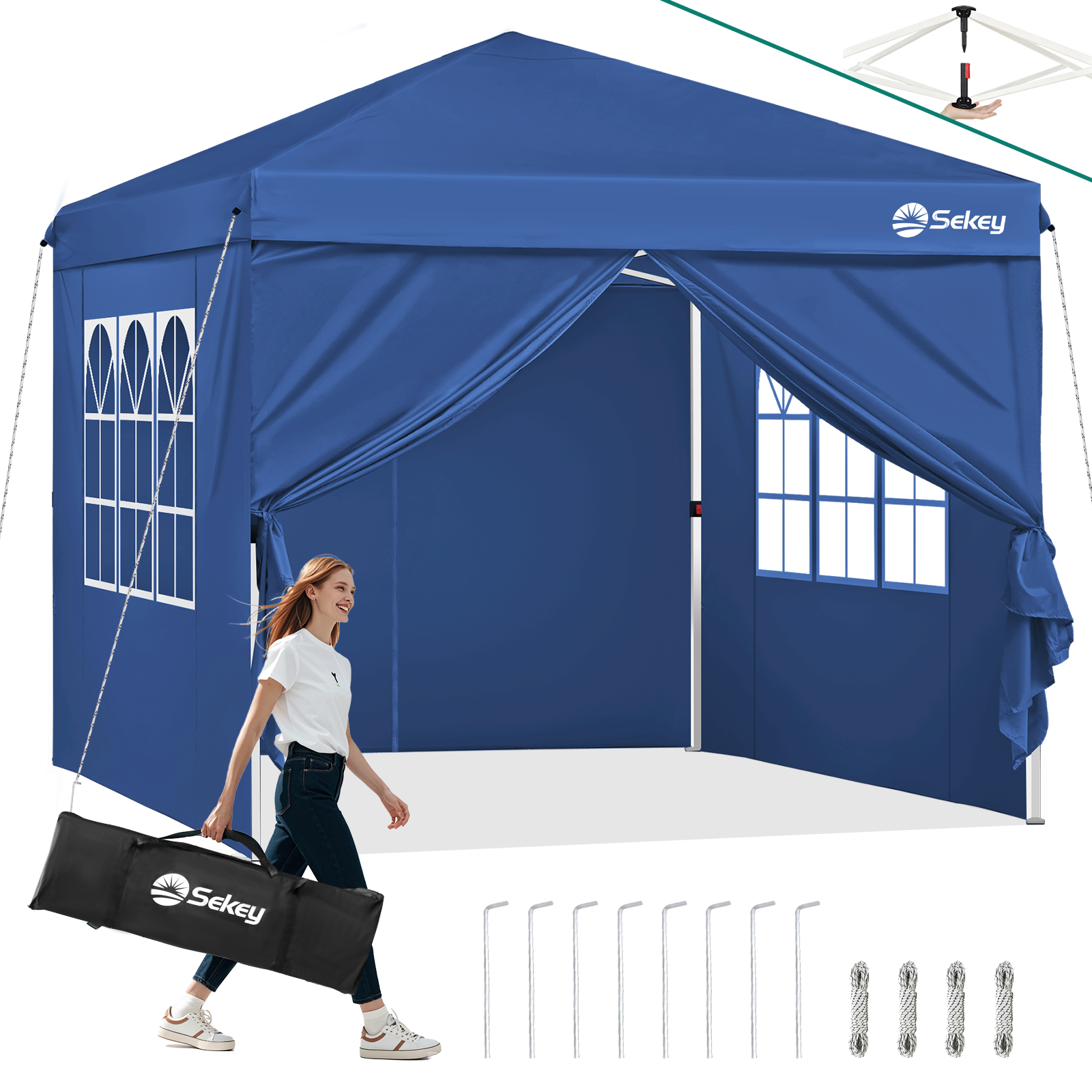 sekey zelt Sekey Faltpavillon 300x300 cm: Wasserdicht, UV-Schutz, 3 Höhen, einfache Montage – sekeymall