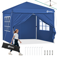 Sekey 3x3 m folding gazebo with 4 side panels and 4 sandbags