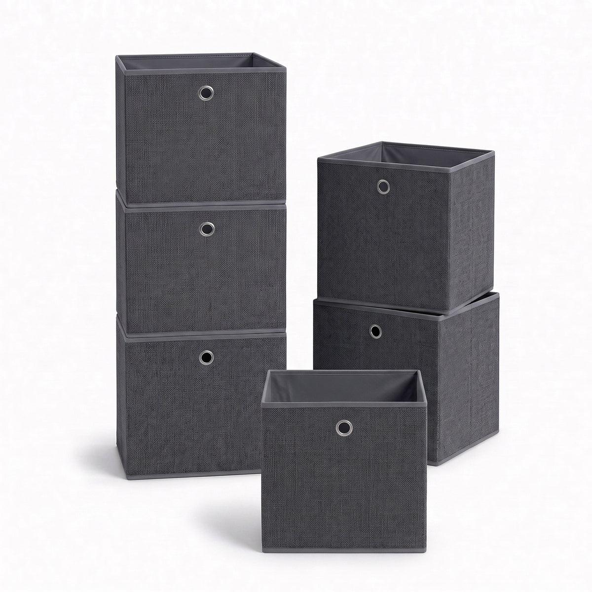 Sekey 6er Set Aufbewahrungsboxen 30 × 30 × 30 cm – Faltbare Stoffboxen mit Griff für Regal & Schrank