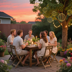 Salcar Solar LED Globe String Lights, Warm White – 30 cm Ø with 120 LEDs, 8 Modes &amp; Remote Control, USB &amp; Solar Powered, IP44 Waterproof, for Garden &amp; Christmas