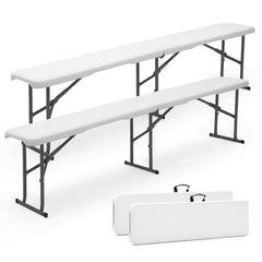 Sekey Klappbare Kunststoff-Bierbank 183 cm – Faltbare Gartenbank, bis 300 kg belastbar, wetterfest, ideal für Camping, Garten & Feste