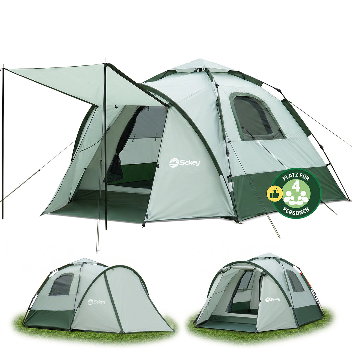 Sekey 2-Personen Campingzelt mit Hydraulik Pop-up System – Wurfzelt wa – sekeymall