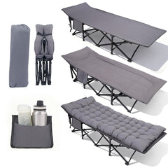 Sekey Feldbett Campingbett Klappbar – 190×71×35 cm | 200 kg belastbar | inkl. Matratze & 3-in-1-Seitentasche | Faltbares Gästebett für Camping, Garten & Reise